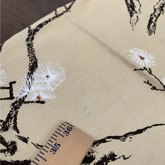 Vintage 1979 Pacific Fabric Printers Designs By Shoji Belge Asian Tree Branches - Picture 9 of 11